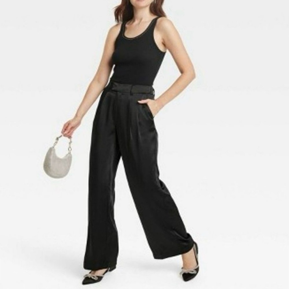 Target A New Day Satin Wide-leg Trouser in Black